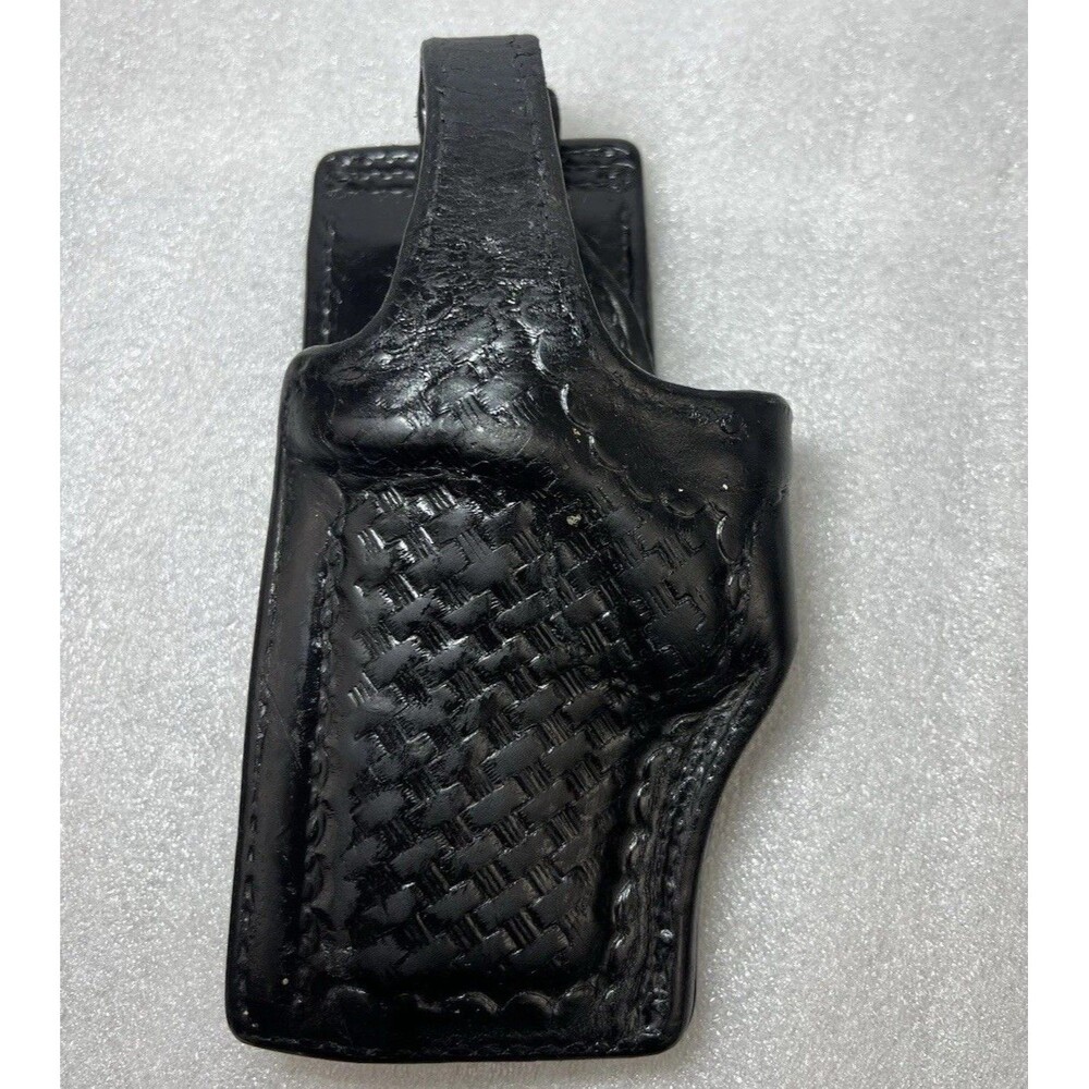 Tex Shoemaker 16QF S&W 459 K-Frame Basketweave RH Cross-Draw Tactical Holster